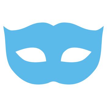 Privacy Mask icon from Primitive Set. This isolated flat symbol is drawn with blue color on a white background, angles are rounded.