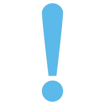 Exclamation Sign icon from Primitive Set. This isolated flat symbol is drawn with blue color on a white background, angles are rounded.