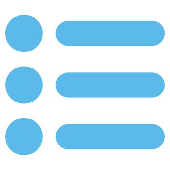 Items icon from Primitive Set. This isolated flat symbol is drawn with blue color on a white background, angles are rounded.