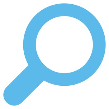 View icon from Primitive Set. This isolated flat symbol is drawn with blue color on a white background, angles are rounded.
