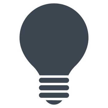Electric Bulb icon from Primitive Set. This isolated flat symbol is drawn with smooth blue color on a white background, angles are rounded.