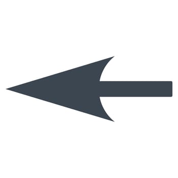 Sharp Left Arrow icon from Primitive Set. This isolated flat symbol is drawn with smooth blue color on a white background.