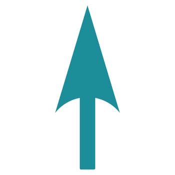 Arrow Axis Y icon from Primitive Set. This isolated flat symbol is drawn with soft blue color on a white background, angles are rounded.