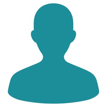 User icon from Primitive Set. This isolated flat symbol is drawn with soft blue color on a white background, angles are rounded.