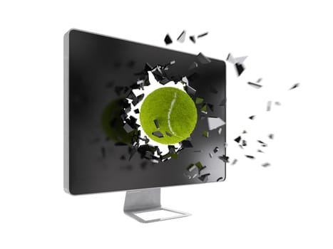 tennis ball destroy computer screen.