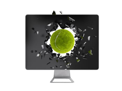 tennis ball destroy computer screen.