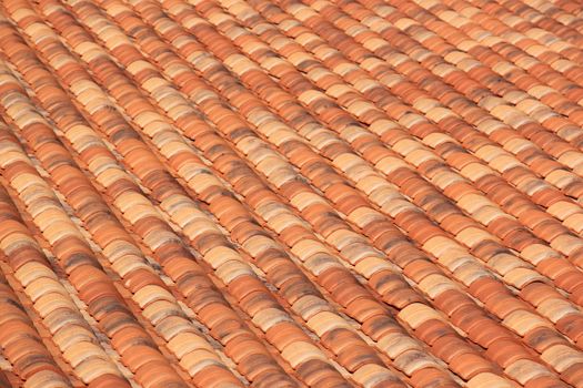 roof of a house covered with tiles Basque