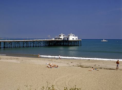 Malibu beach with pier in California