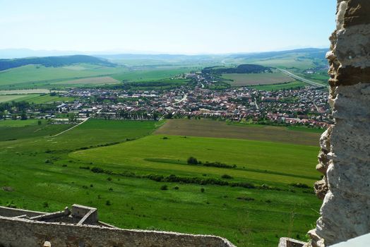 View of village from  Castle Spis in Slovakia