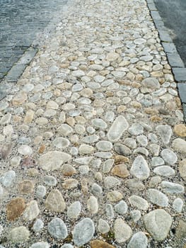 Vintage sidewalk with cobble  stone