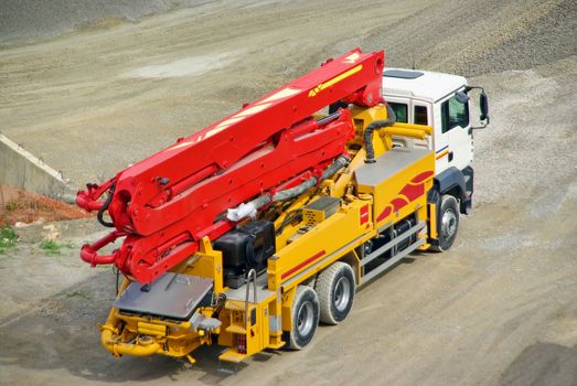 Truck crane working in an industrial site