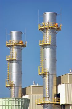 Industrial Towers in a power plant facility