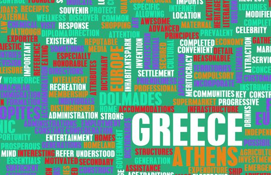 Greece as a Country Abstract Art Concept