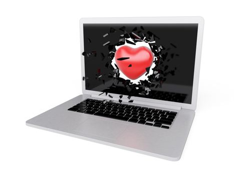 red Heart destroy laptop