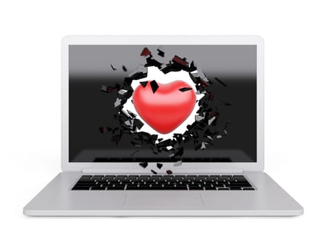 red Heart destroy laptop