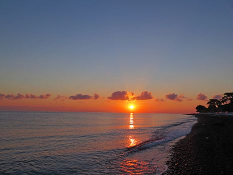 sunset in ocean Bali