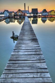 Floating village in Bokod, Hungary