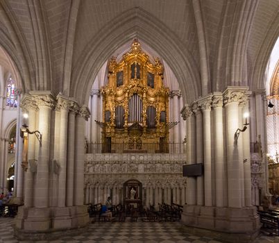 TOLEDO, SPAIN - MAY 19, 2014: Organ of Toledo cathedral