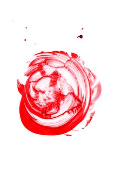 Blood splatter isolated on white background, top view.