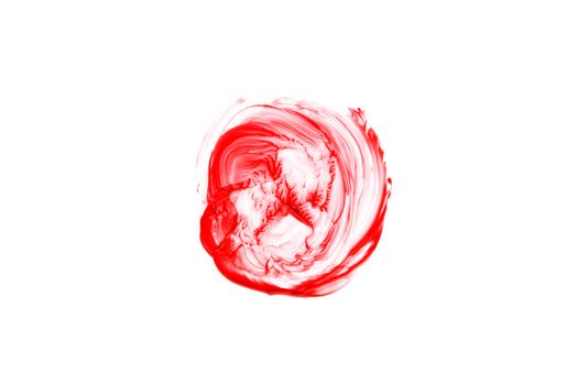 Blood splatter isolated on white background, top view.