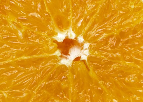 Closeup slice of orange fruit  background.