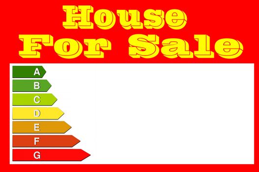 Red sign with inscription, house for sale. Panel for real estate agents.