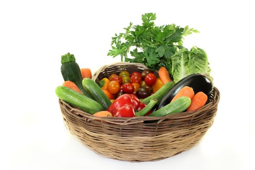 different types of vegetables in a basket