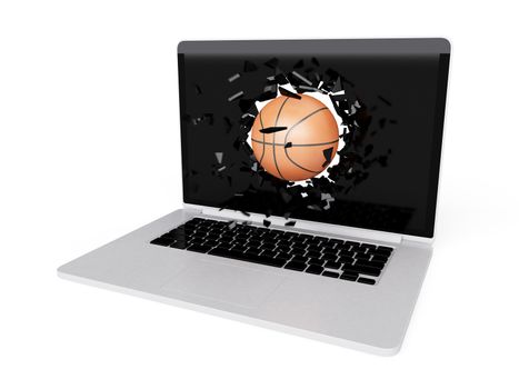 basketball destroy laptop