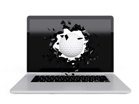 golf ball destroy laptop