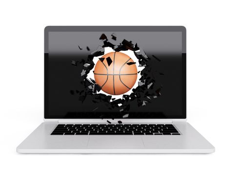 basketball destroy laptop