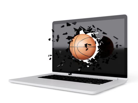 basketball destroy laptop