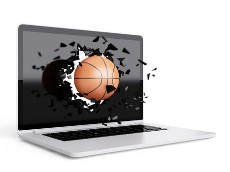 basketball destroy laptop