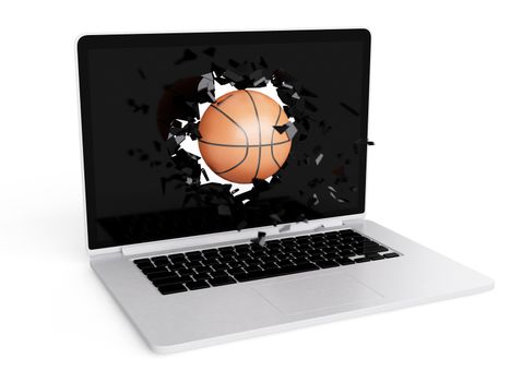 basketball destroy laptop