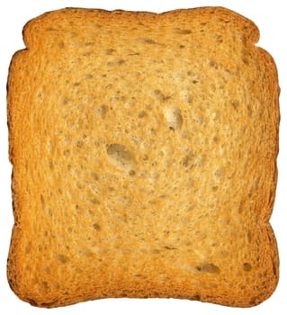 Close up of square rusk isolated on a white background