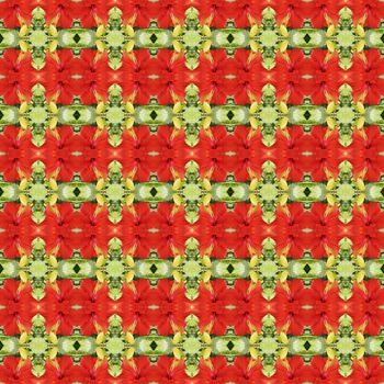 Full bloom of red hibiscus flower seamless use as pattern and wallpaper.