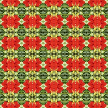 Full bloom of red hibiscus flower seamless use as pattern and wallpaper.