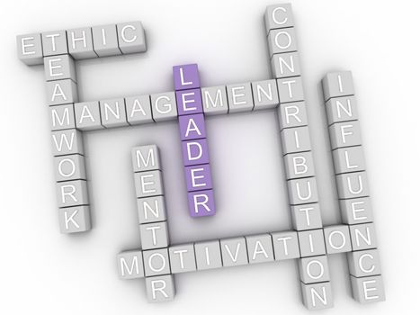 3d image Leader issues concept word cloud background