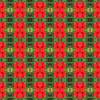 Red hibiscus flower in full bloom seamless use as pattern and wallpaper.