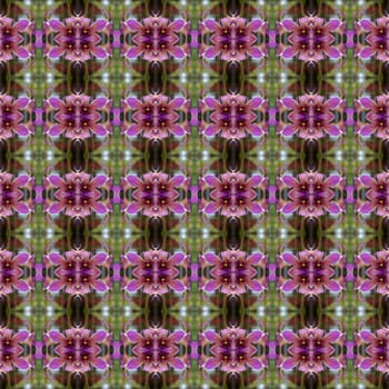 Purple orchid grown in a hanging basket in front of the house seamless use as pattern and wallpaper.