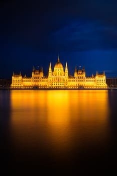 Hungarian Parliament Building in golden light, Budapest