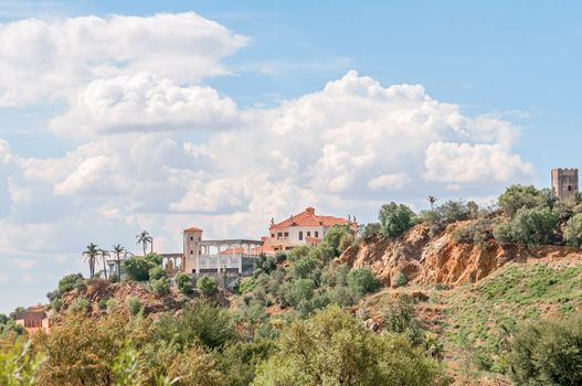 BLOEMFONTEIN, SOUTH AFRICA - JANUARY 15, 2012: A luxury home on a hill in Bloemfontein, reminiscent of a castle.