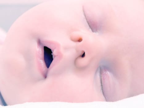 newborn baby sleeping vintage photo