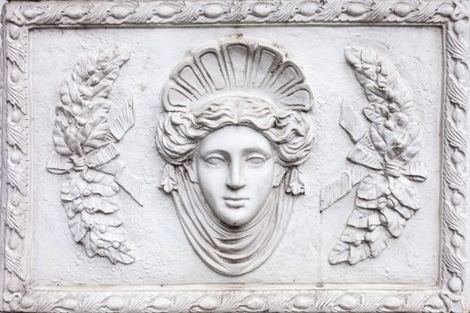 3D art Roman sculpture made of white plaster .
