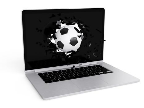 football destroy laptop