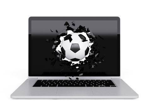 football destroy laptop