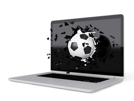 football destroy laptop