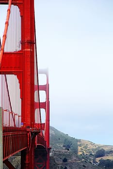 golden gate bridge San Francisco with foggy sky