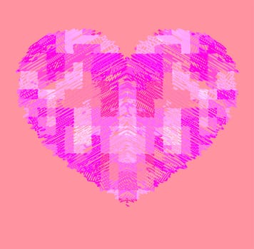 fresh drawing pink heart