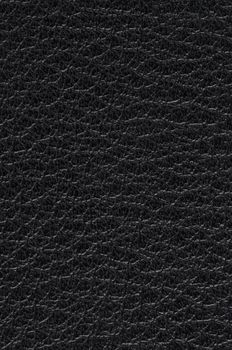 Natural qualitative black leather texture. Close up.