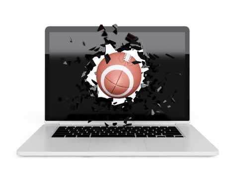 football destroy laptop